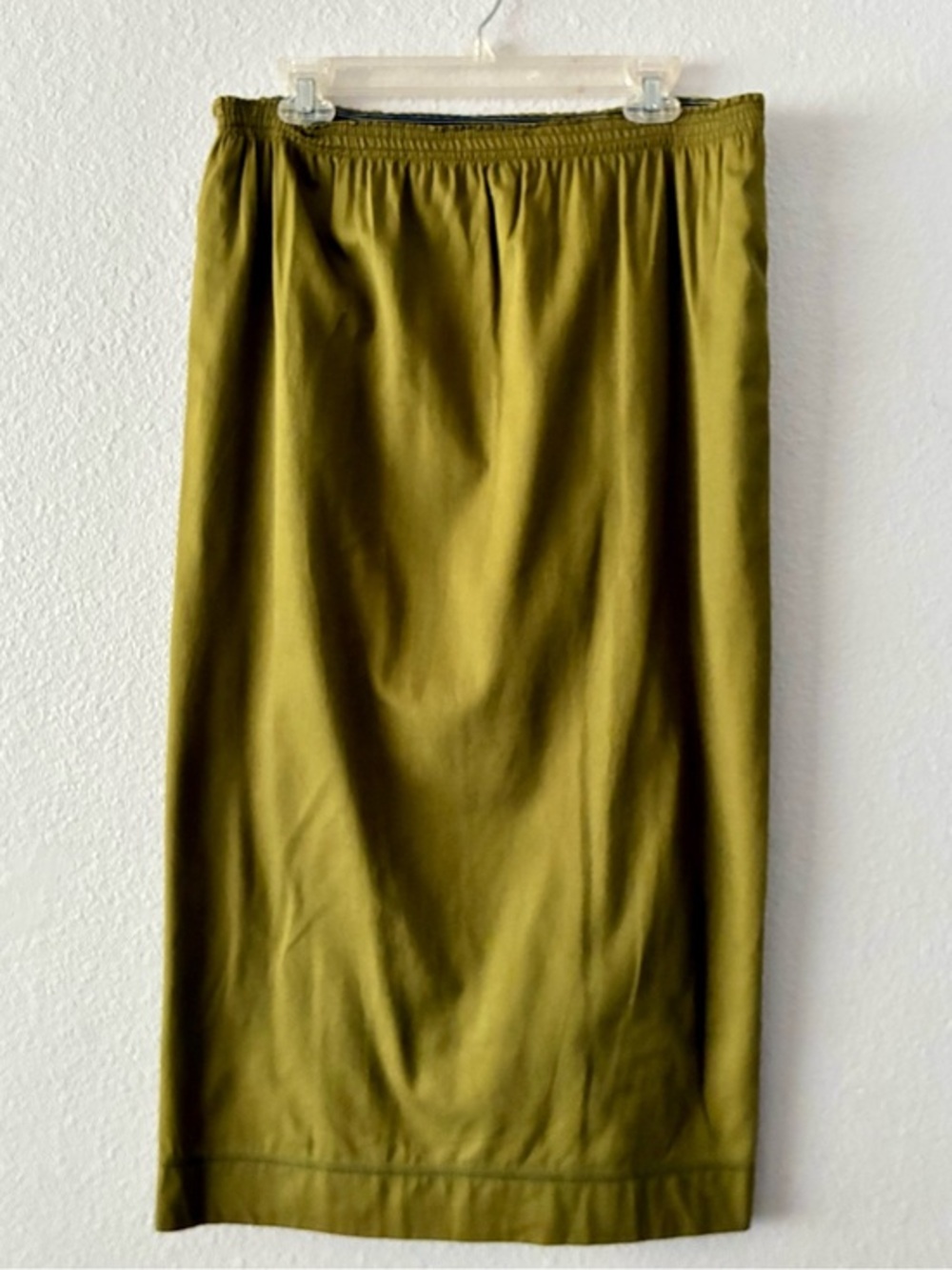 80s Gene Ewing Bis L GR 💯 Cotton Made in USA Women's Elastic Waist Pencil Skirt